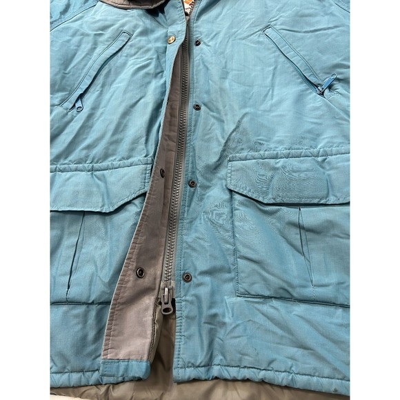 Vintage Columbia Hooded Trench Coat Insulated Thinsulate Size Large‎ Teal Winter - Picture 4 of 14
